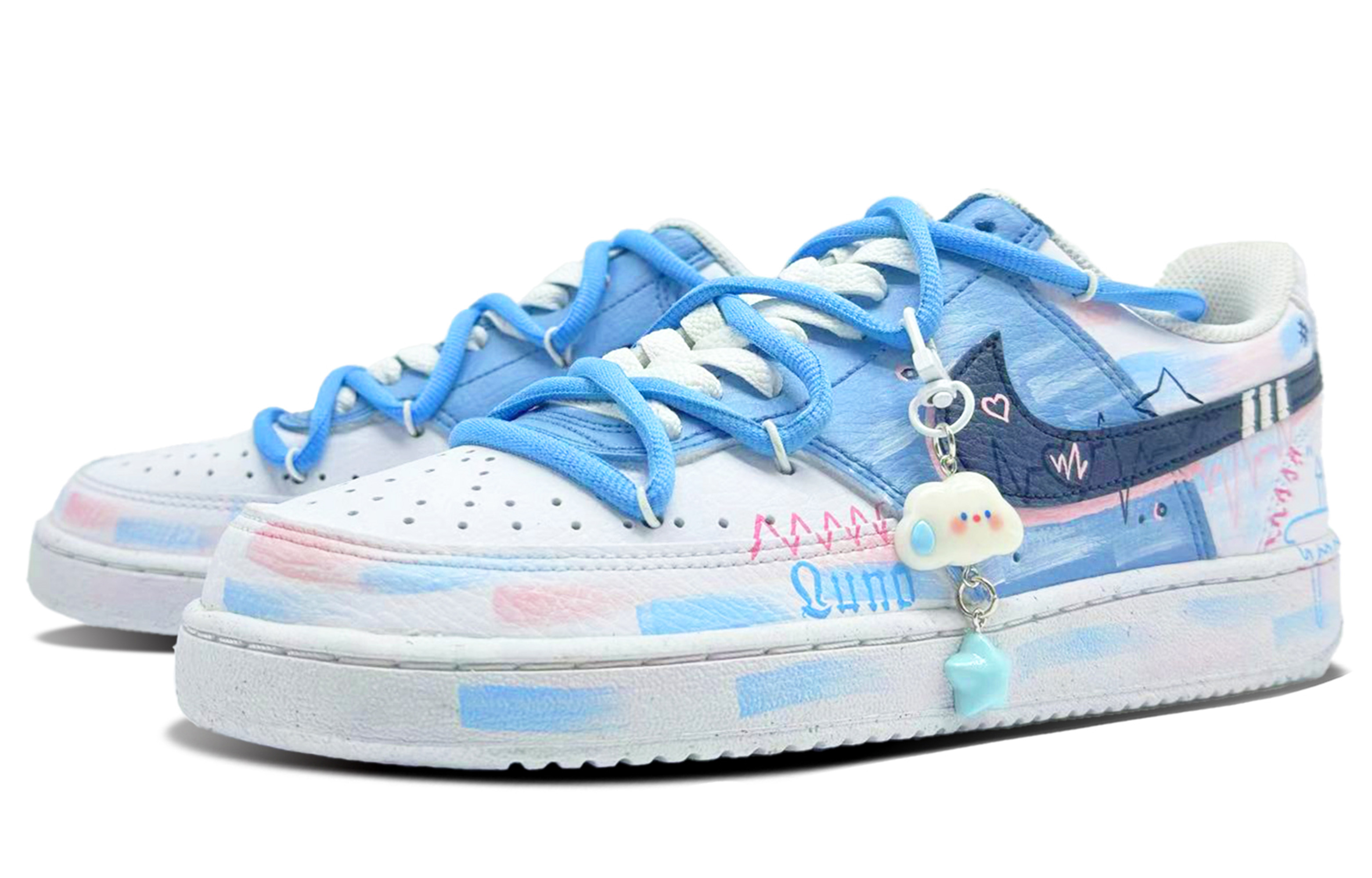 Nike Court Vision 1 Skateboard Shoes Men's Low top White/Blue купить в интернет-магазине Yoocart с быстрой доставкой по России.
