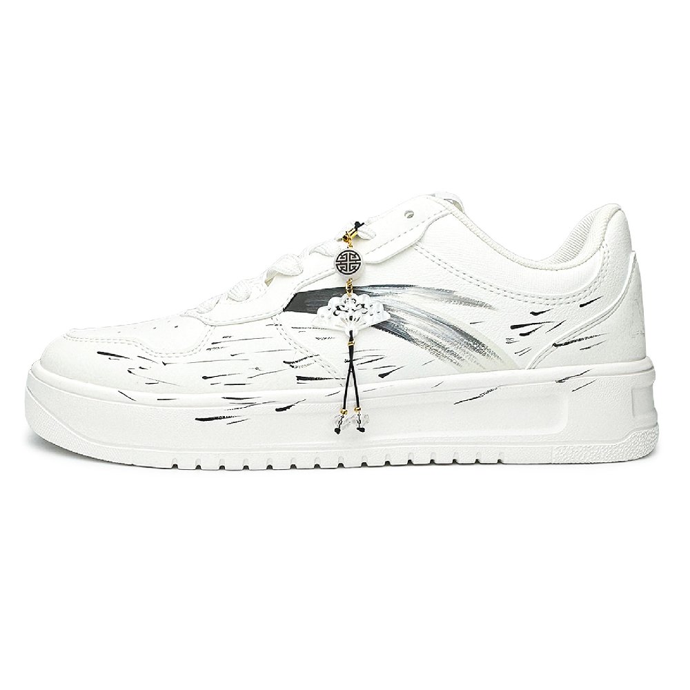 Anta Relaxed Non slip Lightweight Low Top Skateboard Shoes Unisex White Black