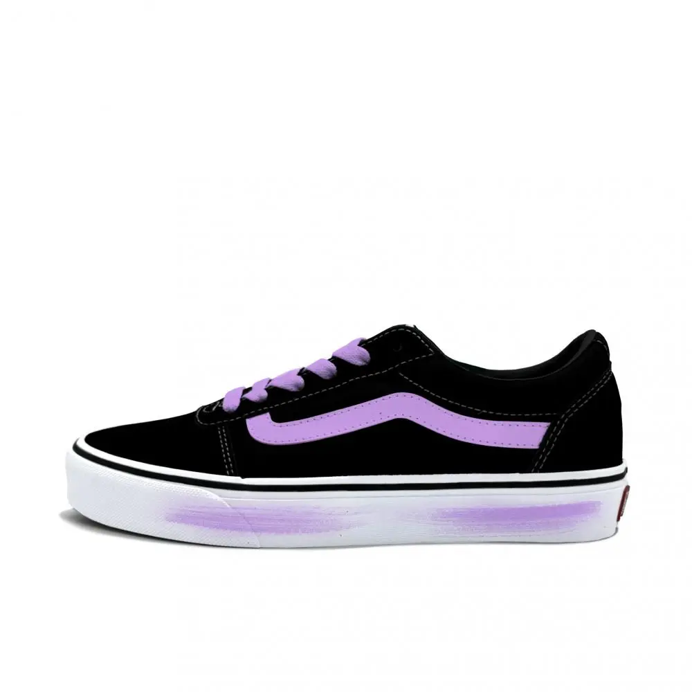 Vans Ward Abrasion Resistant Low Top Skateboard Shoes Men's Black Purple