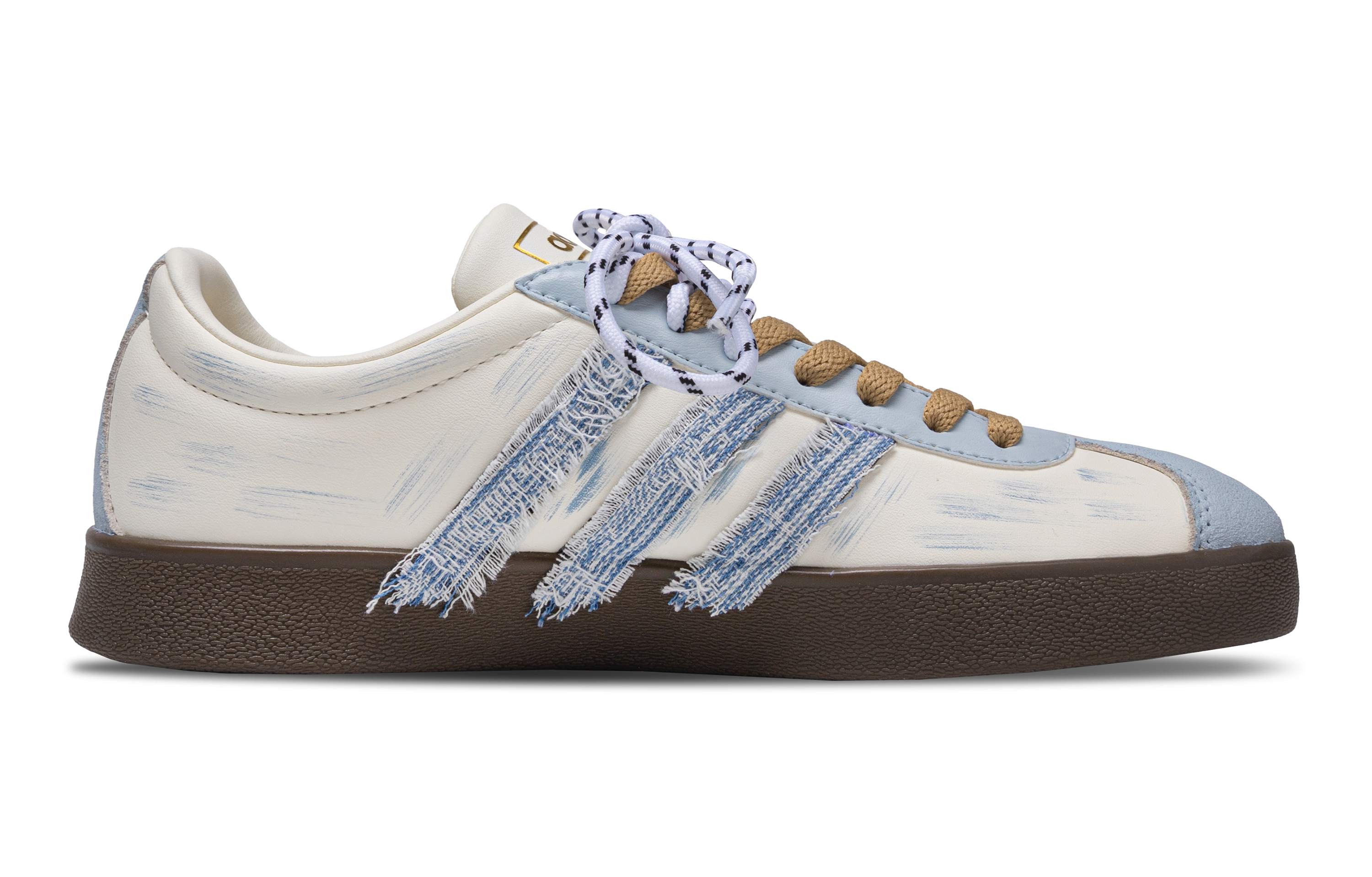 Adidas Vl Court Classic Pandora Manufacturing, Denim Bear Low top Skateboard Shoes Unisex Beige Blue