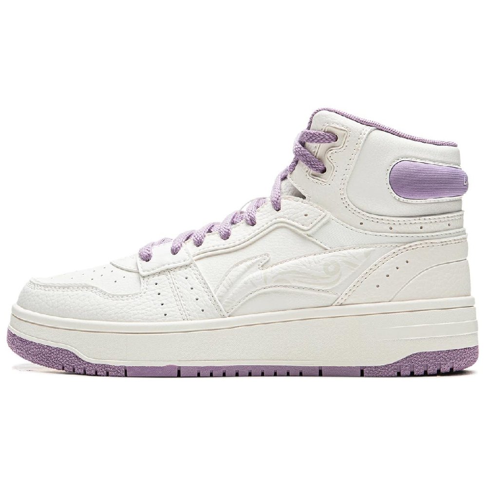 LiNing Tianji SOFT HI Anti Slip Wear Resistant Mid Top Skateboard Shoes Women's Mist White