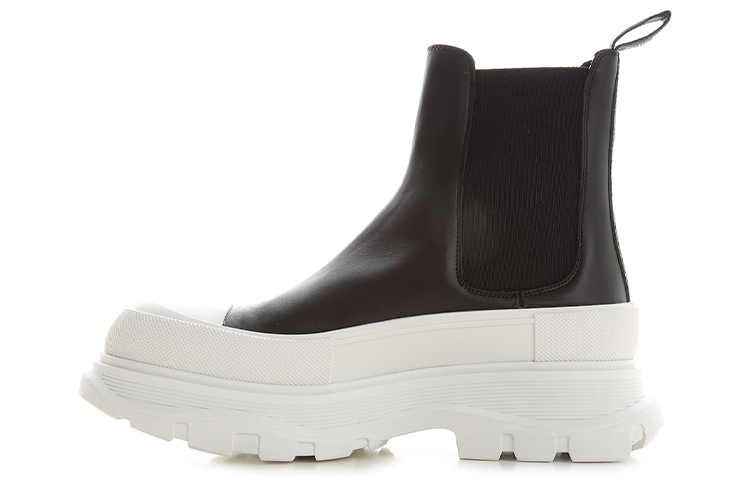 Alexander McQueen Tread Slick Chelsea Boot Black White