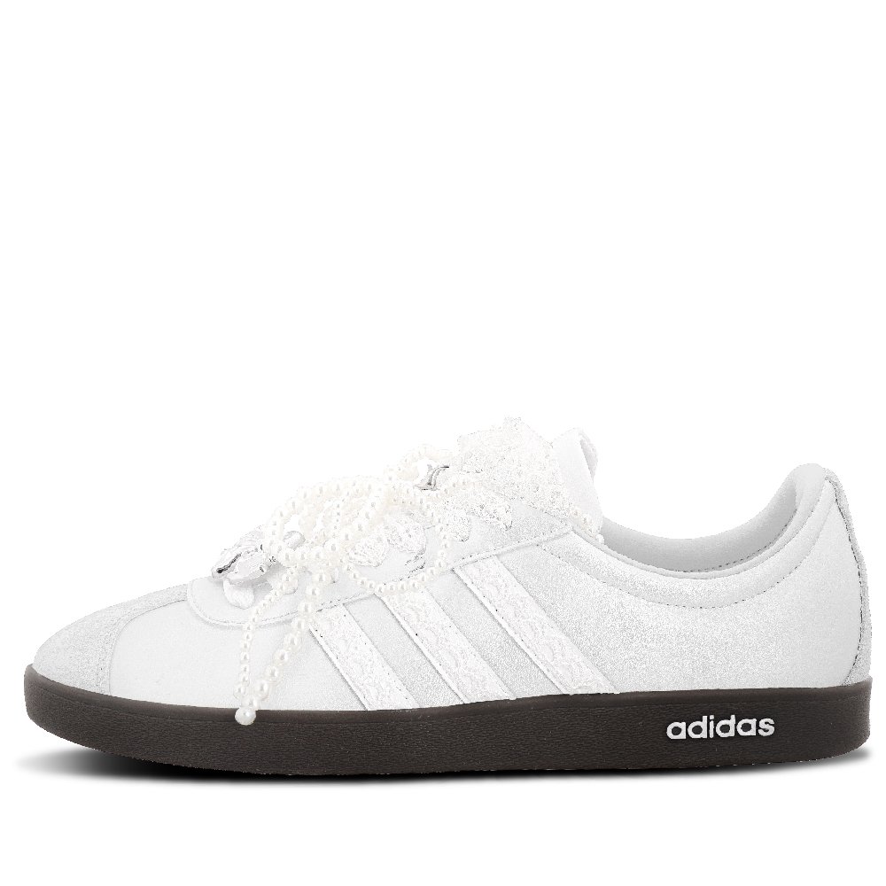 Adidas Neo VL Court 2.0 Slip Resistant Low Top Skateboard Shoes Unisex Silver White