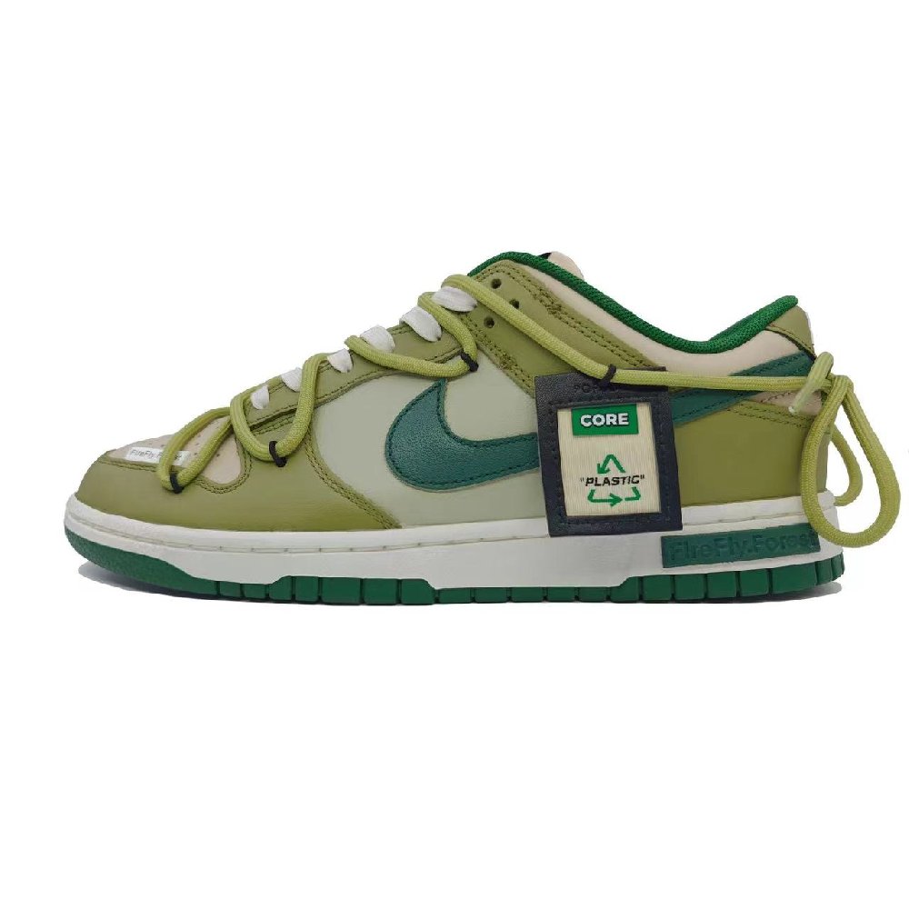 Nike Dunk Low-Top Skateboard Shoes Unisex Green Gray