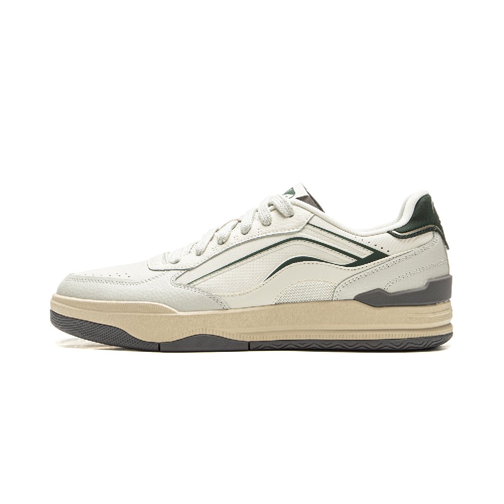 LiNing Moon Glaze Slip Resistant, Abrasion Resistant, Breathable Low Top Skateboard Shoes Men's White Gray