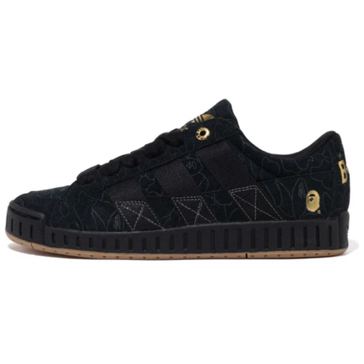 BAPE BLACK x Adidas Originals NRTN Anti Slip Wear Resistant Low Top Skateboard Shoes Men's Black