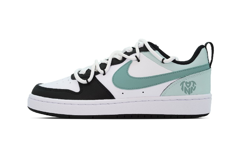 Nike Court Borough Puppy Fragment Low-Top Skateboard Shoes GS Green Black White
