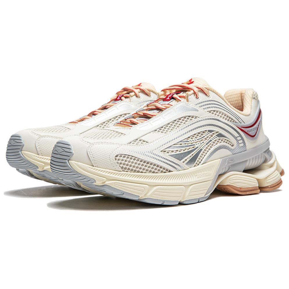 LiNing Aurora RENEW Slip Resistant Abrasion Resistant Support Height Increasing Low Top Casual Running Shoes Men's Ecru