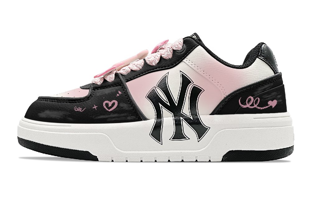 MLB Chunky Liner Skateboard Shoes Unisex Low top Black Pink