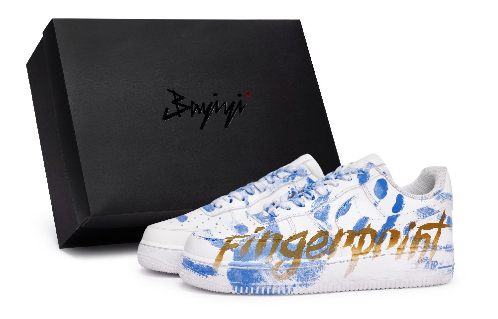 Nike Air Force 1 Special Shoe Box Anti-Slip Wear-Resistant Low-Top Skateboard Shoes Unisex White Blue Orange