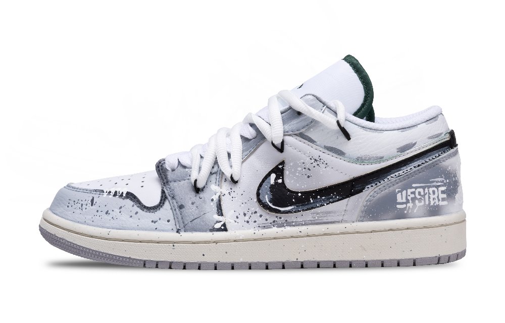 Jordan Air Jordan 1 Vintage Basketball Shoes Men Low Top Gray/White
