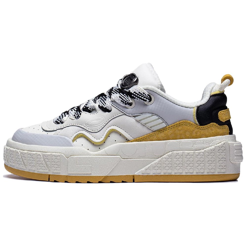 LiNing 001 UNBLOCK 001 Unblock Wear resistant And Lightweight Low Top Skateboard Shoes Women's White Gold