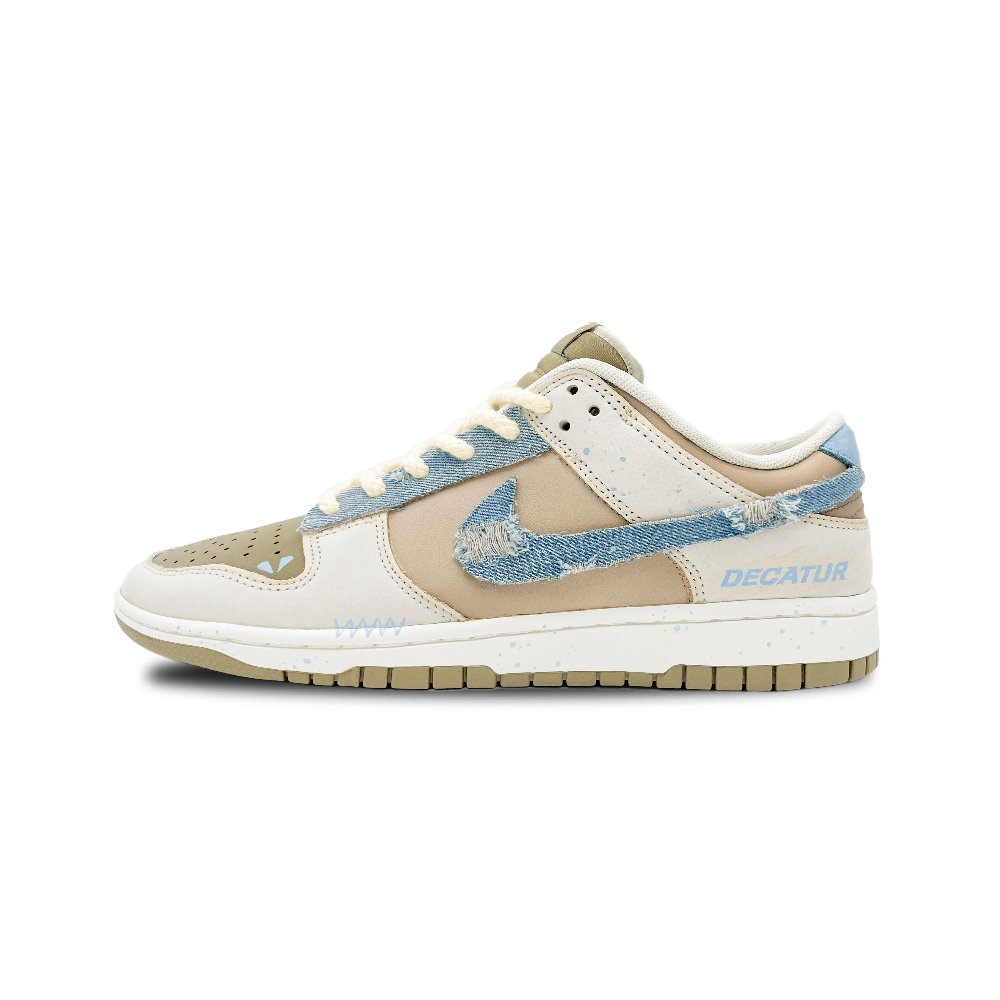 Nike Dunk Wear-Resistant Low-Top Skateboard Shoes Unisex Beige Brown Blue