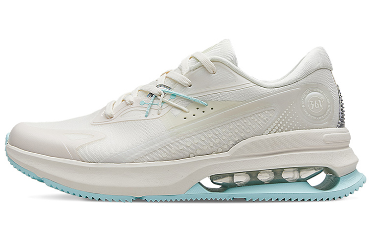 361° Breathable Abrasion Resistant Slip Resistant Low Top Running Shoes Men's White Cyan