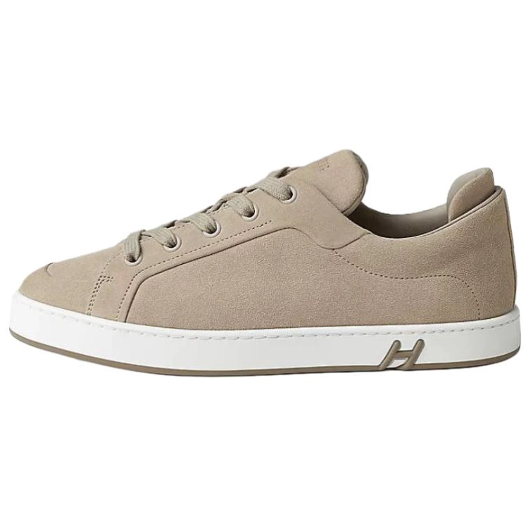 HERMES Low Top Skateboard Shoes Women's Beige