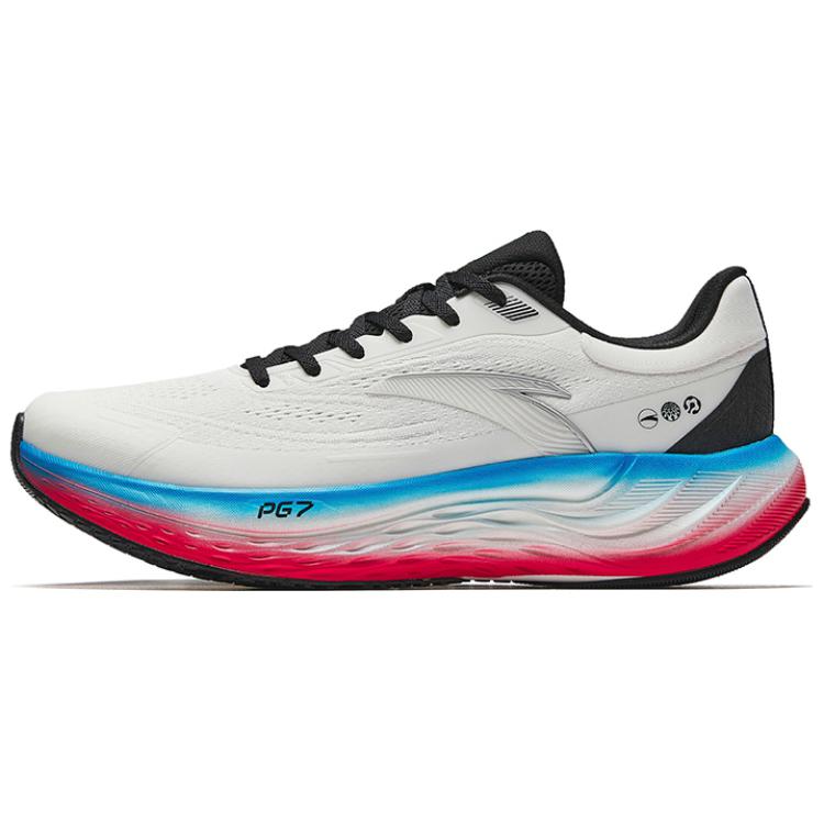 Anta Abrasion Resistant Low Top Long Distance Running Shoes Men's White Blue Red