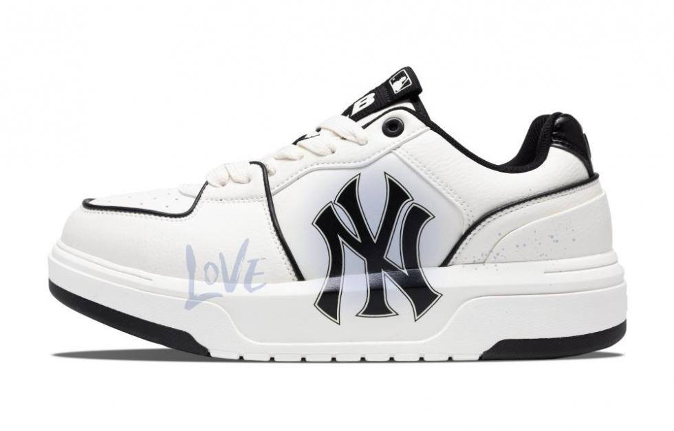MLB Chunky Liner Slip-Resistant Low-Top Skateboard Shoes Unisex White Purple