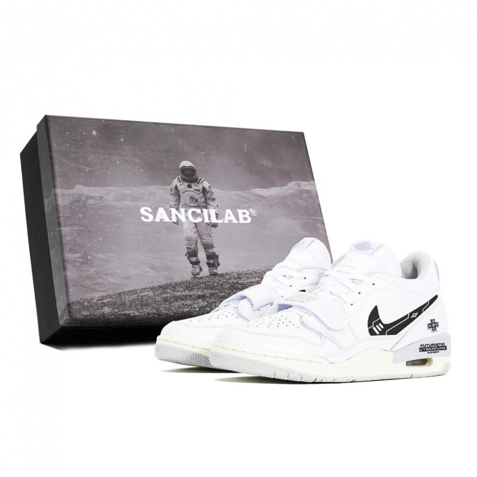 Jordan Legacy 312 Cushioning Wear-Resistant Low-Top Vintage Basketball Shoes Men White