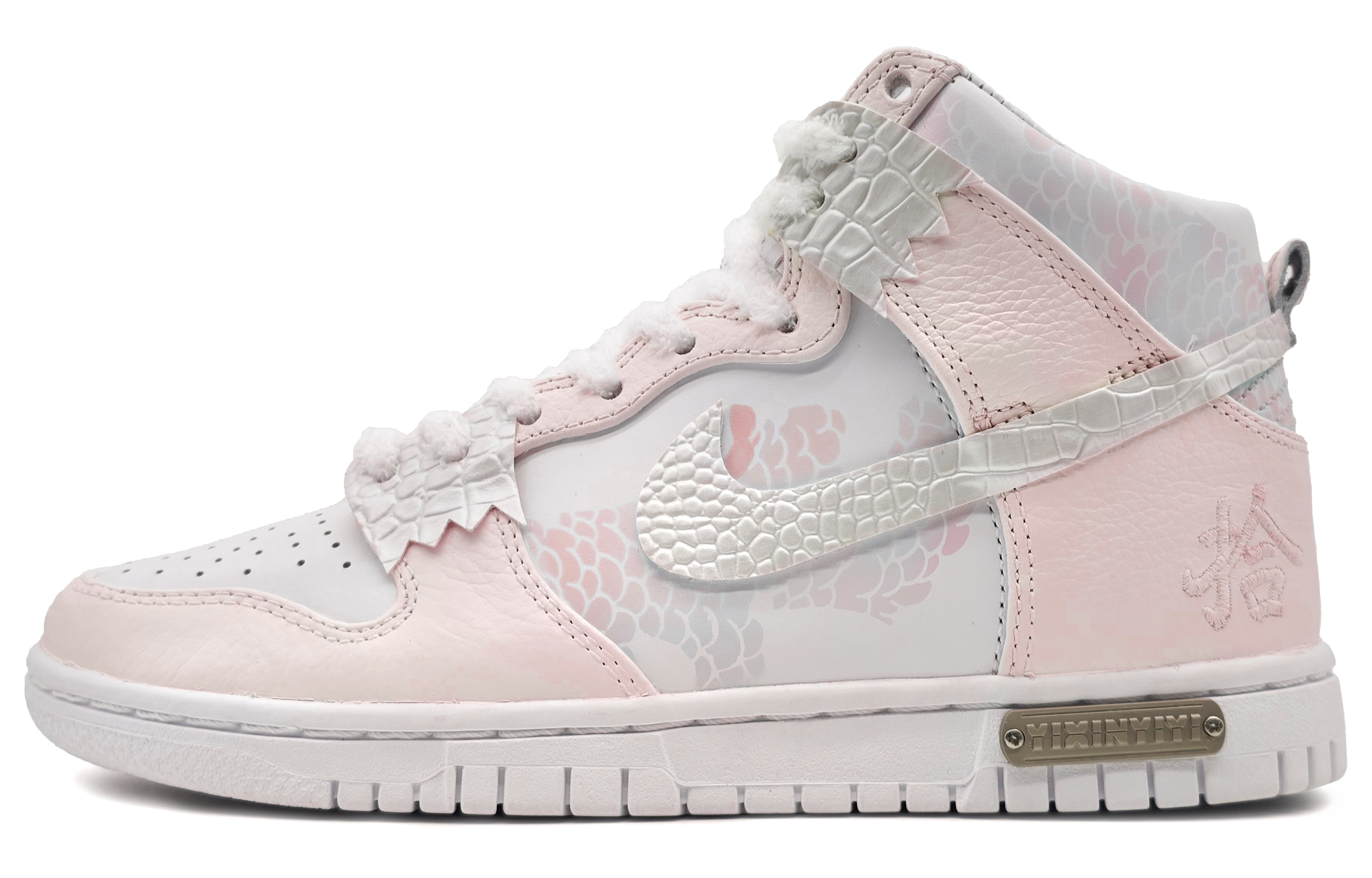 Nike Dunk High top Skateboard Shoes Unisex Pink White