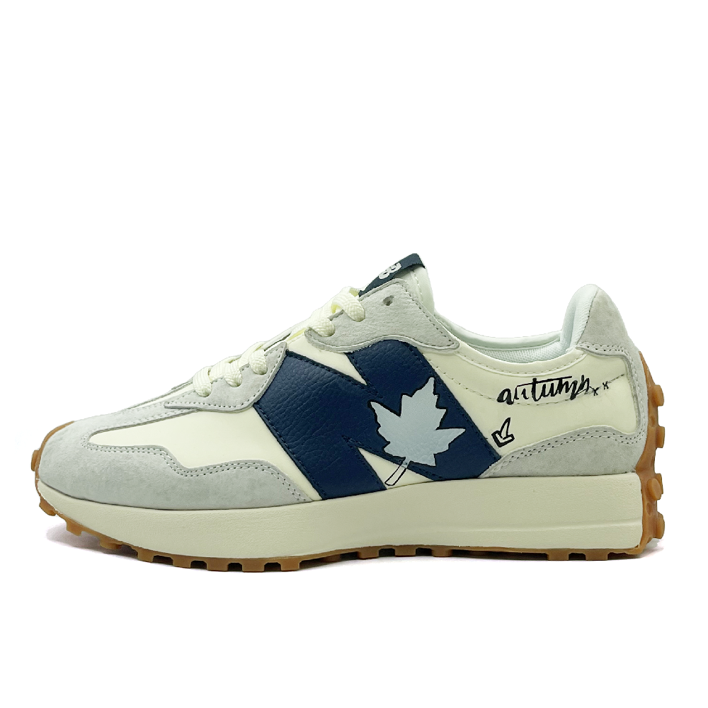 New Balance NB 327 Coverage Slip Resistant And Abrasion Resistant Low Top Casual Shoes Women's Beige White Blue