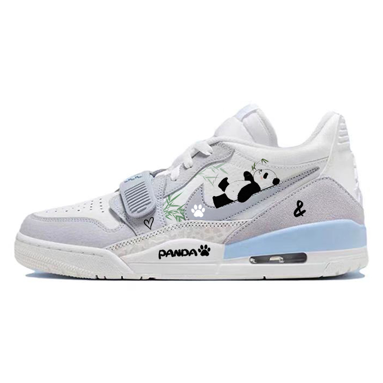 Jordan Legacy 312 Anti-Slip And Wear-Resistant Breathable Low-Top Vintage Basketball Shoes Men's White Gray