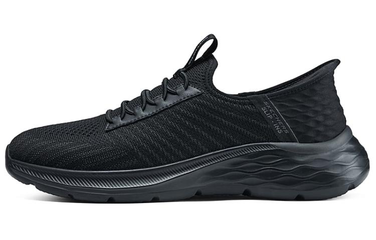 Skechers Cushioning Wear-Resistant Breathable Coverage Lightweight Rebound Low-Top Casual Shoes Men's Black