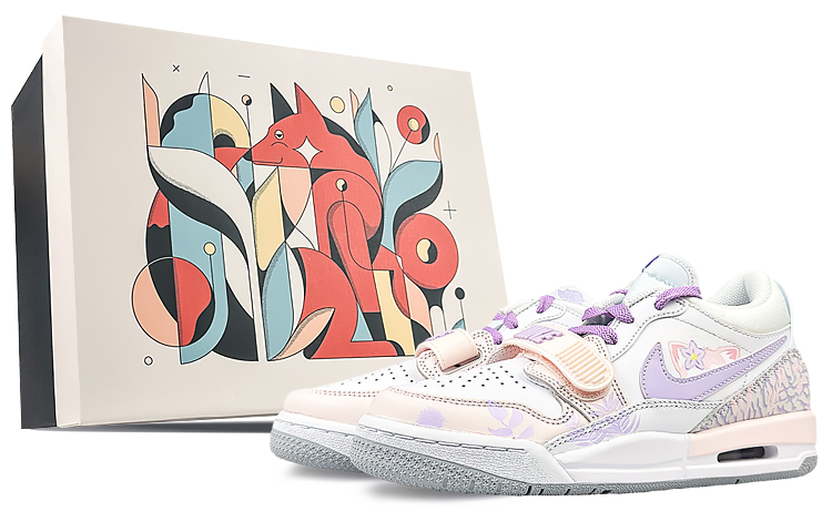 Jordan Legacy 312 Cushioning Anti-Slip And Wear-Resistant Low-Top Vintage Basketball Shoes Women's Pink Purple