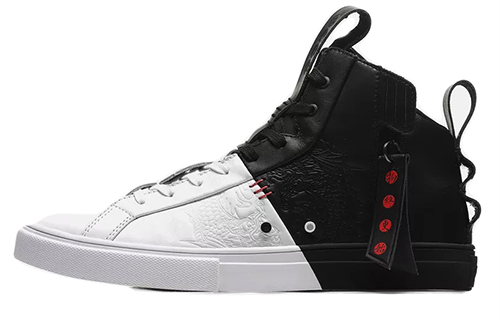 LiNing Chinoiserie Legacy Collection Non-slip Lightweight High-Top Skateboard Shoes Men's Smoke Ink