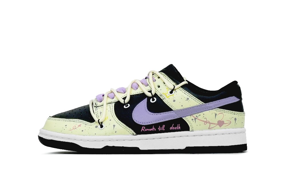 Nike Dunk Anti-Slip And Wear-Resistant Lightweight Low-Top Skateboard Shoes Men's Yellow Black