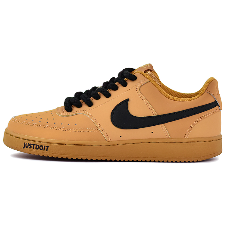 Nike Court Vision Anti-Slip Wear-Resistant Low-Top Skateboard Shoes Unisex Wheat