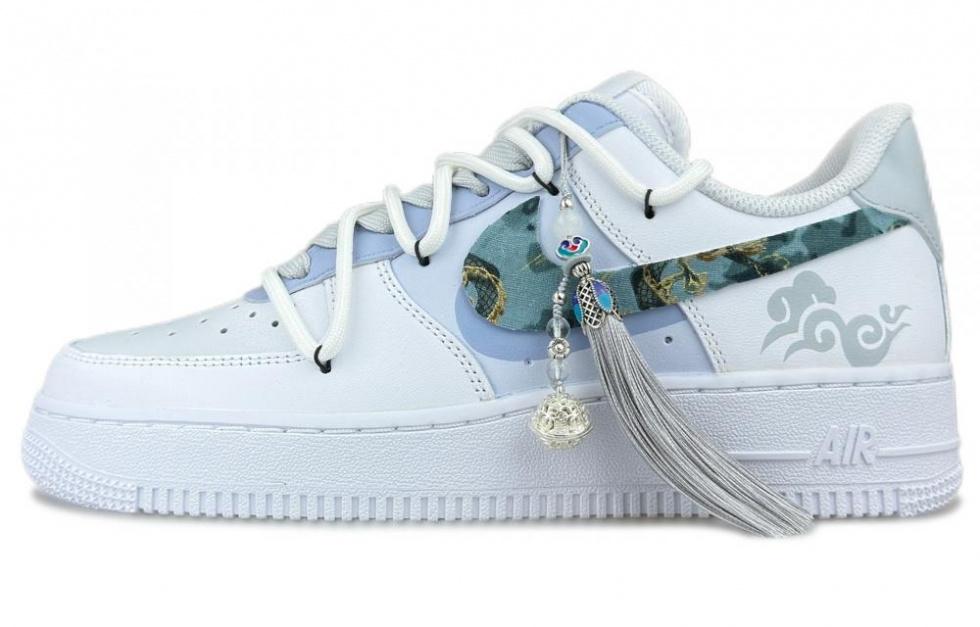 Nike Air Force 1 Low-Top Skateboard Shoes Men's Elegant Blue