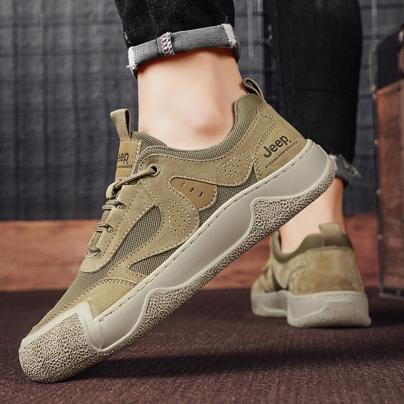 Jeep Wear-resistant And Lightweight Low-Top Casual Shoes Men's Khaki купить в интернет-магазине Yoocart с быстрой доставкой по России.