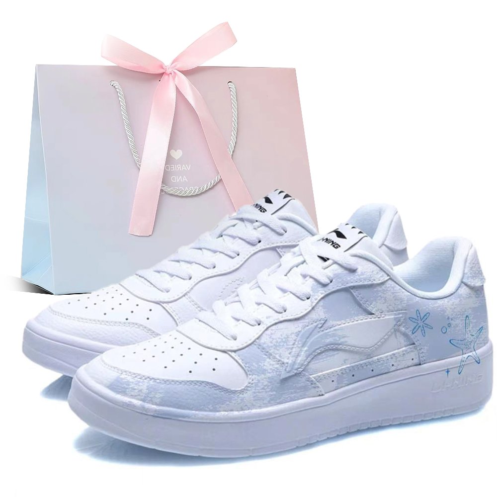 LiNing Pontoon Boats Abrasion Resistant Shock Absorbers Low Top Skateboard Shoes Men's White