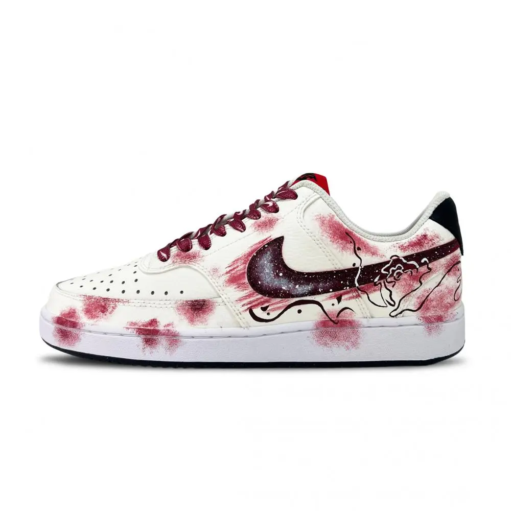 Nike Court Vision 1 Withered Rose Coverage Low top Skateboard Shoes Men's Rose Red