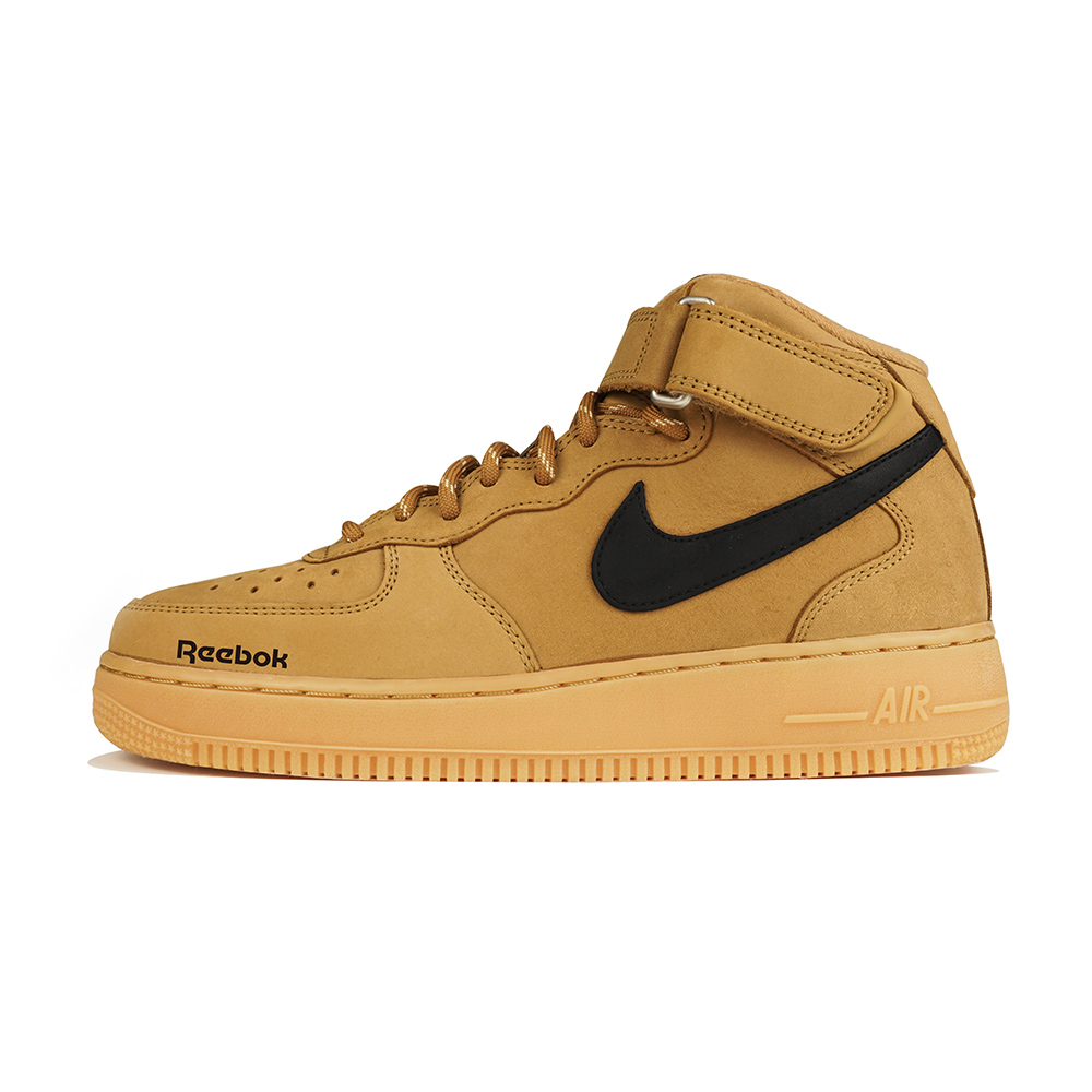 Nike Air Force 1 Slip Resistant Mid Top Skateboard Shoes Unisex Brown Black