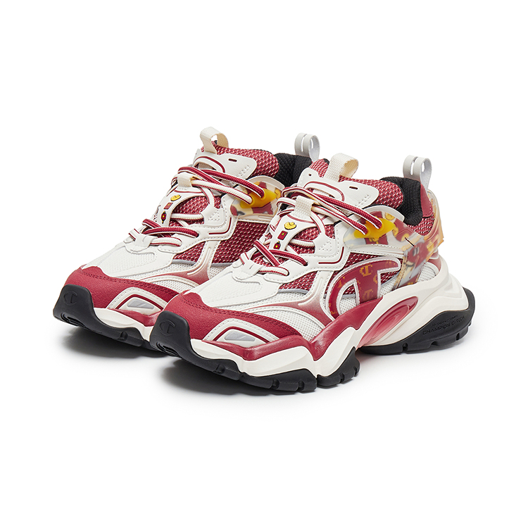 Champion Year Of The Snake Fang Shark Shoes Power Armor Low-Top Chunky Sneakers Women's Ash Red/Milk White