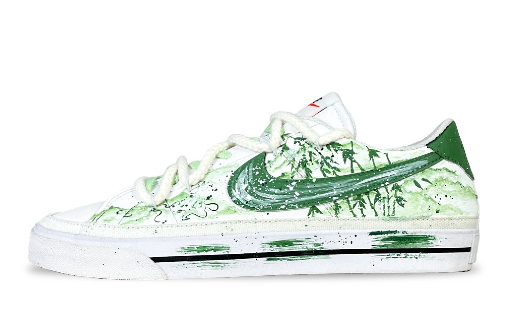 Nike Court Legacy Bamboo Green Anti Slip Wear Resistant Low Top Skateboard Shoes Men's Emerald Green
