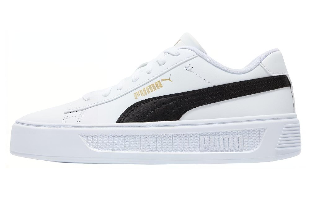 Puma Women's Smash Platform V3 'White Black Gold'