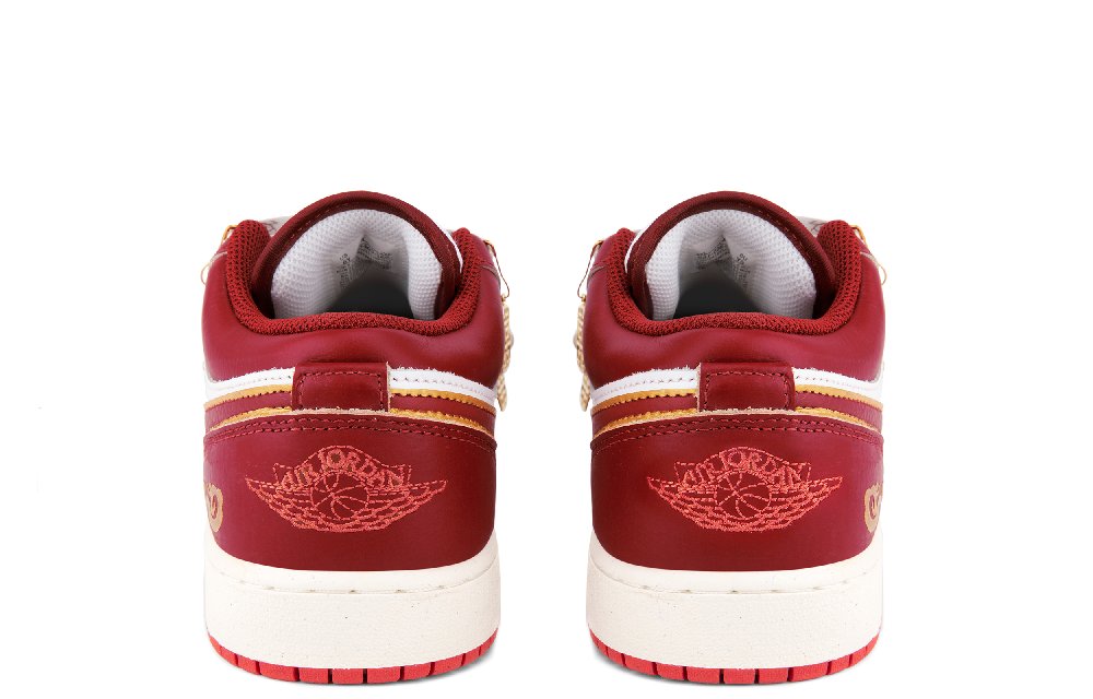 Jordan Low-Top Basketball Shoes Unisex White Red