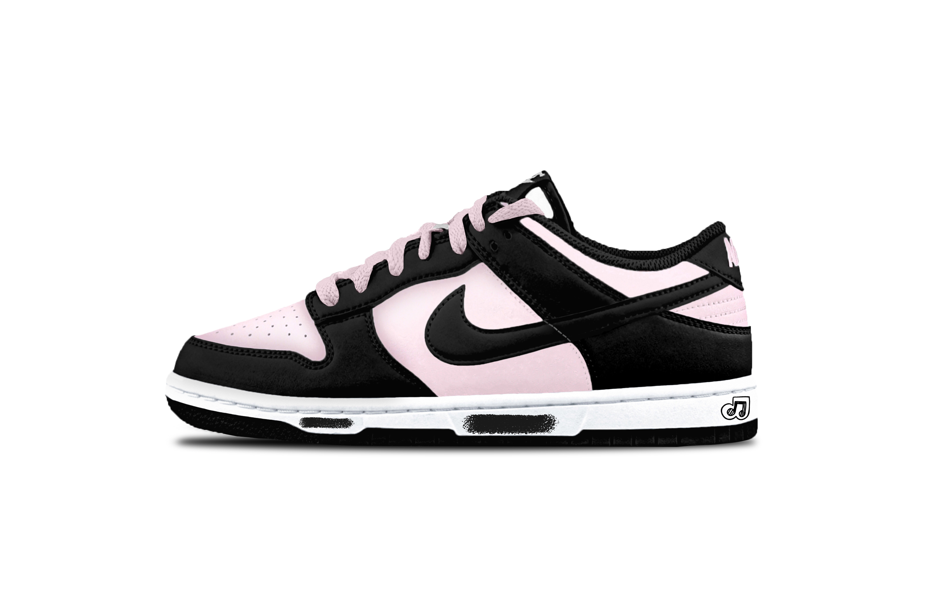Nike Dunk Cushioning, Wear Resistant Low top Skateboard Shoes Unisex Black Pink