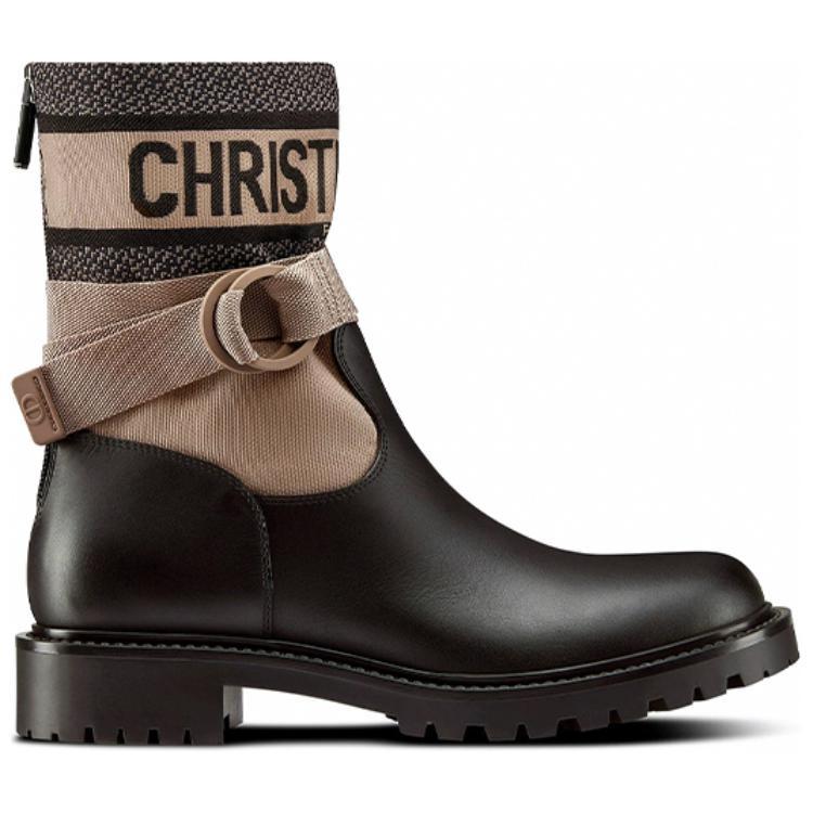 DIOR D-Major Ankle Boots Women's Taupe/Black