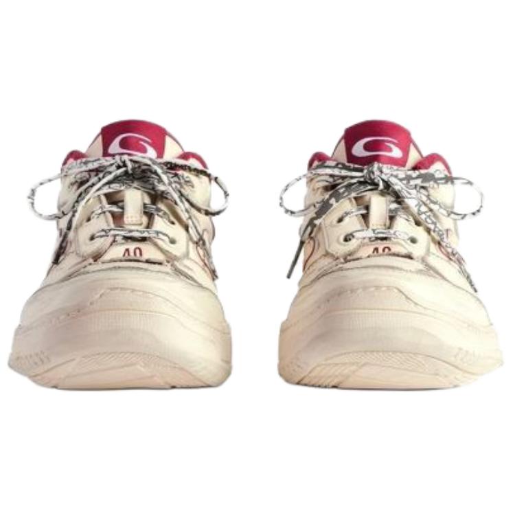 Balenciaga Hamptons Worn Out Low Top Casual Shoes Women's White & Red купить в интернет-магазине Yoocart с быстрой доставкой по России.