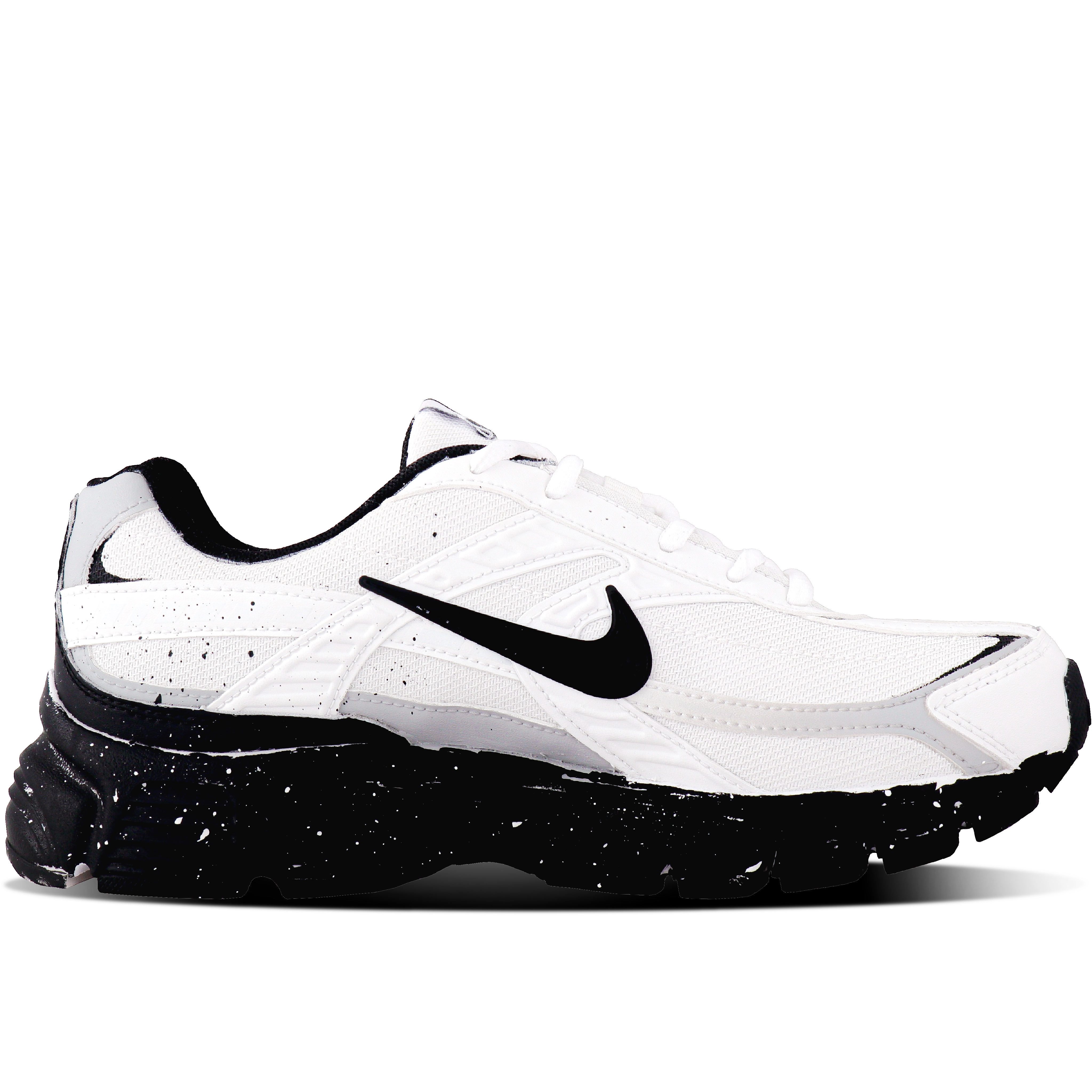 Nike Initiator Cushioning, Breathable, Supportive Low top Casual City Commute Running Shoes Unisex Black White