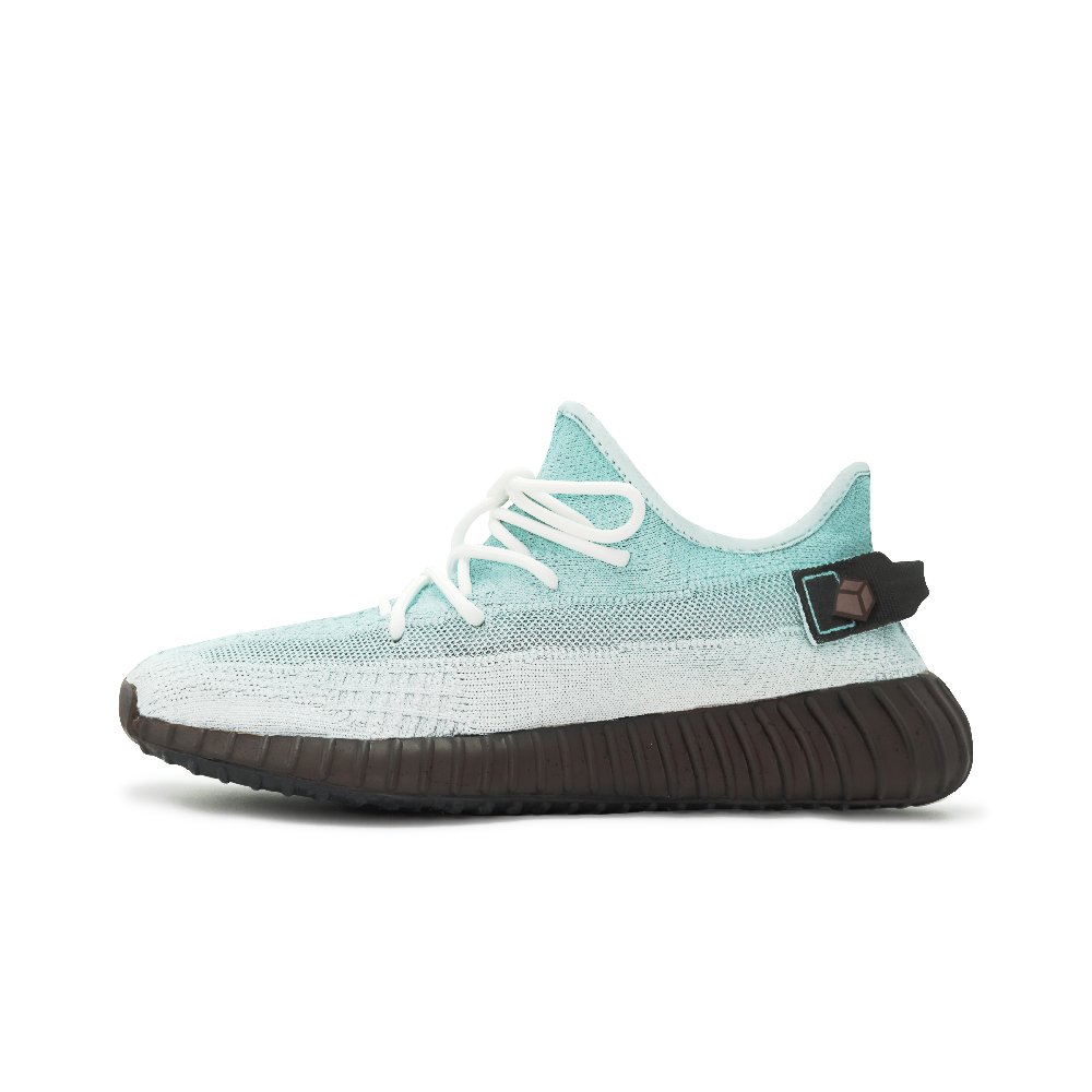 Adidas Originals Yeezy Boost 350 V2 Casual Shoes Unisex Low-Top Cyan/Green/Brown/Silver Black