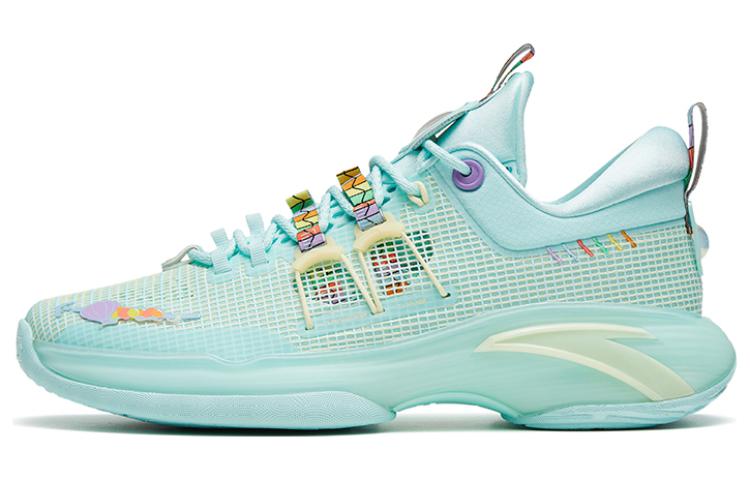 Anta Nitrogen Technology Cushioning, Slip Resistant, Rebound Low Top Basketball Shoes Men's Teal Hot Air Balloon