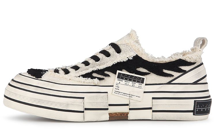 XVESSEL Canvas Shoes Unisex Low-Top Black/White