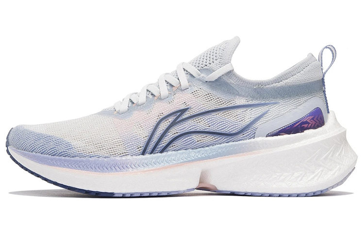 LiNing Feidian Discovery Abrasion-Resistant Slip-Resistant Low-Top Running Shoes Women's White Blue Purple