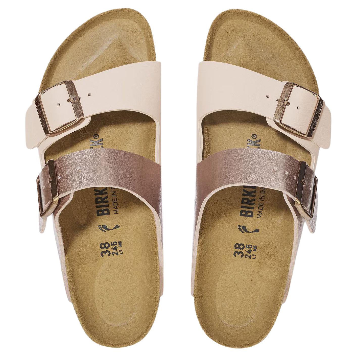 Birkenstock Arizona Split EVA Abrasion Resistant Slide Slippers Women's Beige Copper Narrow купить в интернет-магазине Yoocart с быстрой доставкой по России.