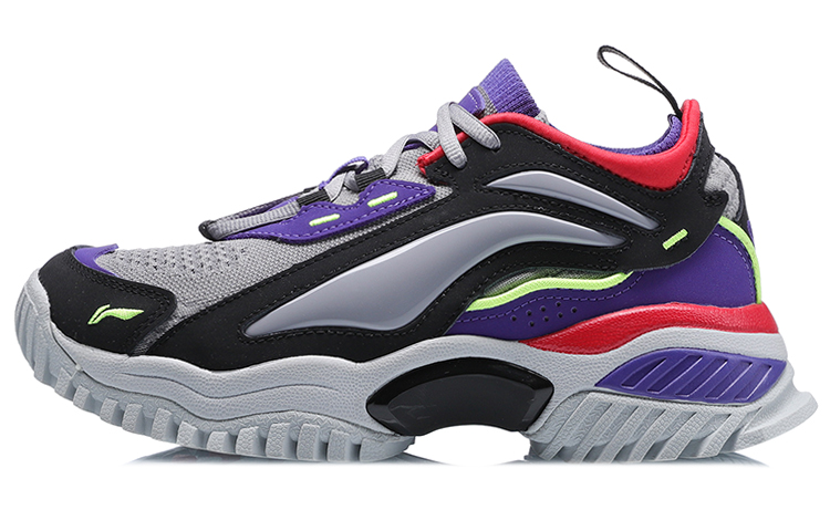 LiNing Casual Shoes Women's Low-Top Gray/Black/Purple