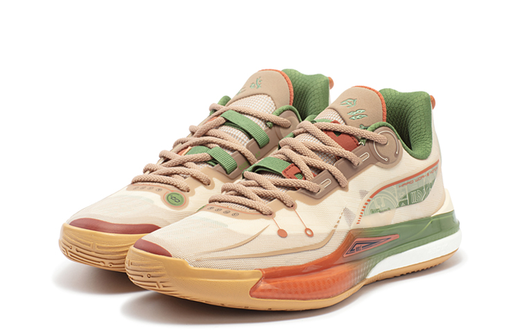 361° DVD2 ZhiZu China Cushioning Anti-Slip Wear-Resistant Breathability Low-Top Basketball Shoes Men's Ash Grey Beige